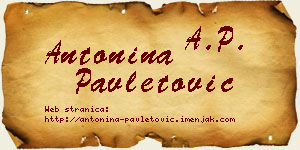 Antonina Pavletović vizit kartica